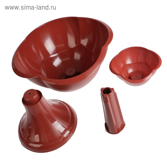 Клумба пластиковая, 2 яруса, d = 27&ndash;55 см, h = 60 см, коричневая, &laquo;Водопад&raquo;