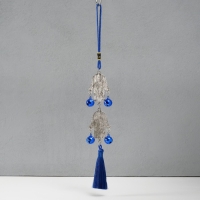 Подвеска от сглаза металл "Руки Фатимы с колокольчиками и кисточкой" 4х33 см Подвеска от сглаза металл "Руки Фатимы с колокольчиками и кисточкой" 4х33 см