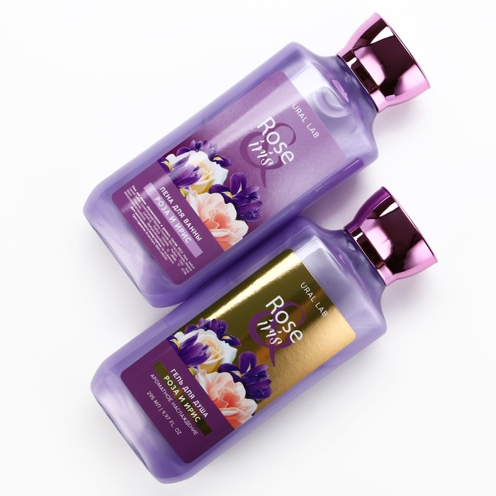 Подарочный набор косметики Rose iris, гель для душа и пена для ванны 2 х 295 мл, FLORAL & BEAUTY by URAL LAB