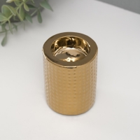 Подсвечник керамика на 1 свечу "Капли воды" d=4 см золото 6,5х6,5х8 см Подсвечник керамика на 1 свечу "Капли воды" d=4 см золото 6,5х6,5х8 см