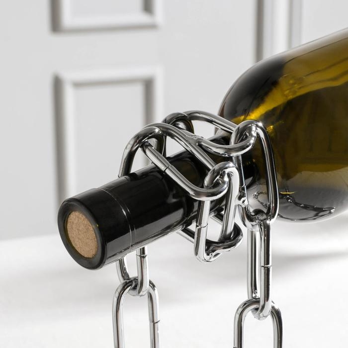 Подставка для бутылки Доляна &laquo;Цепь&raquo;, 18&times;12&times;20 см, цвет хром