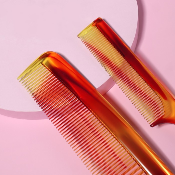 Набор расчёсок, 2 предмета, цвет &laquo;янтарный&raquo;