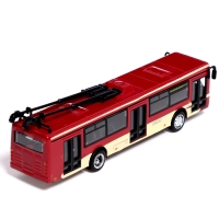Троллейбус металлический, 1:72, инерционный, цвет бордовый