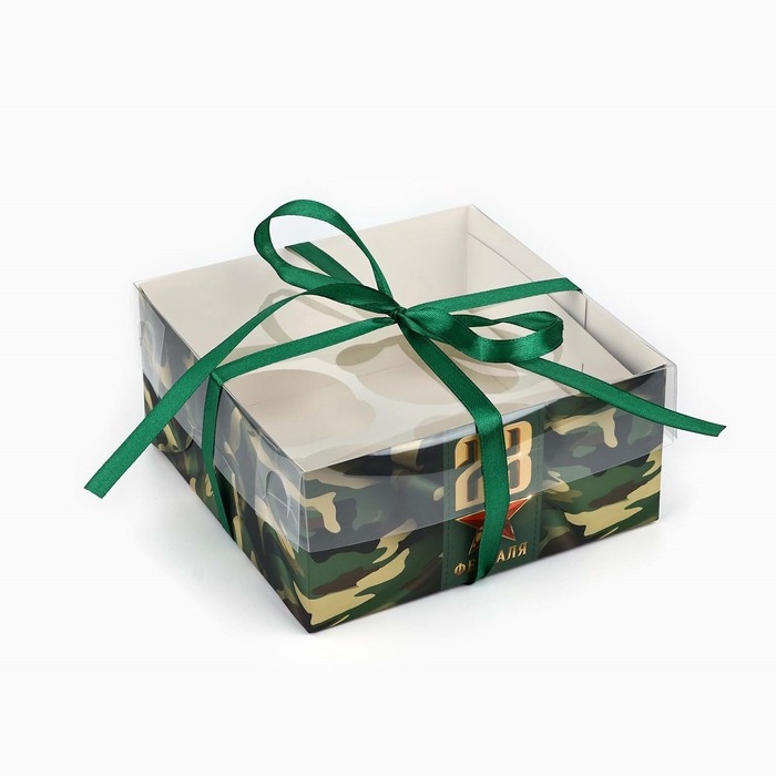 Коробка для капкейка &laquo;Настоящему герою&raquo;, 16 &times; 16 &times; 7,5 см