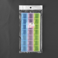 Органайзер для рукоделия, 21 отделение, 21,5 &times; 10,5 &times; 2 см, цвет МИКС