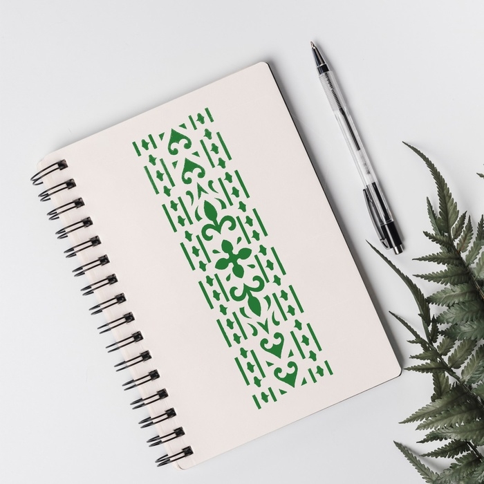 Трафарет бордюрный пластик "Геральдические узоры" 40х12 см