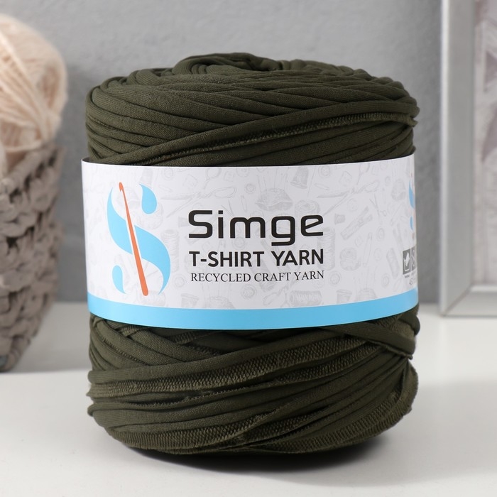 Трикотажная пряжа вторичная 90% хлопок,10% п/э, 100м/450&plusmn;50 гр (лес) МИКС