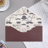 Конверт для денег "Настоящему джентельмену!" коричневый фон, 19х9 см Конверт для денег "Настоящему джентельмену!" коричневый фон, 19х9 см