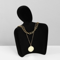 Бюст для украшений &laquo;Силуэт&raquo;, 13,5&times;7&times;20 см, h=20 см, флок, цвет чёрный