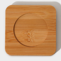 Стакан стеклянный на деревянной подставке Доляна &laquo;Вверх дном&raquo;, 250 мл, 9&times;9 см