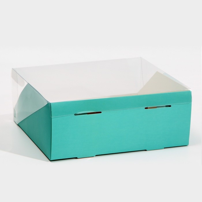 Коробка кондитерская с PVC-крышкой, упаковка, &laquo;Тиффани&raquo;, 25 х 22,5 х 10 см