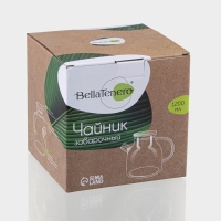 Чайник заварочный стеклянный с бамбуковой крышкой и металлическим фильтром BellaTenero &laquo;Эко&raquo;, 1,2 л