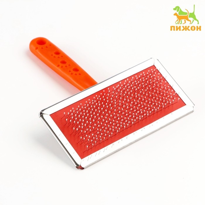 Пуходерка Пуходерка "Лапки" большая с каплями, 12 х 13 см, оранжевая