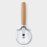 Доска для подачи пиццы Доляна, d=32 см, в комплекте с ножом, бамбук, нержавеющая сталь