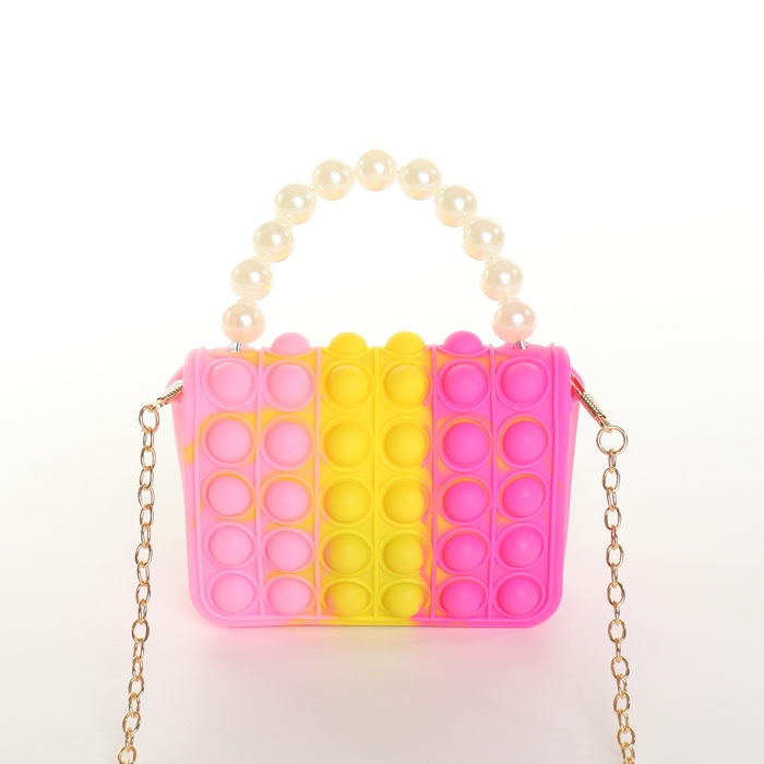 Сумка детская для девочки на замке «Выбражулька», pop it, цвет розовый/жёлтый/малиновый Сумка детская для девочки на замке «Выбражулька», pop it, цвет розовый/жёлтый/малиновый