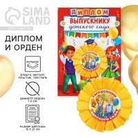 Диплом и орден на Выпускной &laquo;Выпускнику детского сада&raquo;, подарочный набор
