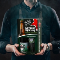 Подарочный набор мужской &laquo;Крутому мужику&raquo;, гель для душа 500 мл и стакан для пива 500 мл, HARD LINE