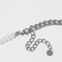 Цепь &laquo;Ассорти&raquo; жемчуг с цепочкой, цвет белый в серебре, 30 см