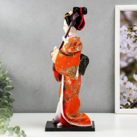 Кукла коллекционная "Гейша с музыкальным инструментом" 32х12,5х12,5 см