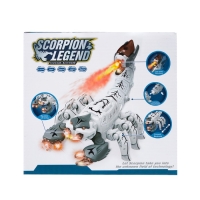 Скорпион &laquo;Техно&raquo;, эффект дыма, световые и звуковые эффекты, работает от батареек, цвет белый