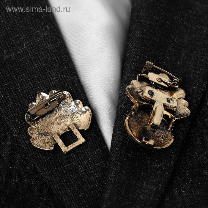 Зажим для кардигана «Перья», цвет белый в чернёном золоте Зажим для кардигана «Перья», цвет белый в чернёном золоте