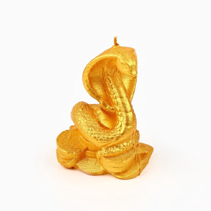 Свеча новогодняя &laquo;Змея на монетках&raquo;, на Новый год, золотая, 78 х 61 х 52