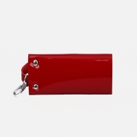 Ключница на кнопке, длина 11 см, 7 карабинов, цвет красный Ключница на кнопке, длина 11 см, 7 карабинов, цвет красный