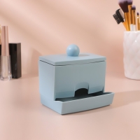 Органайзер для ватных палочек, с крышкой, 9 &times; 6,5 &times; 7,5 см, цвет МИКС