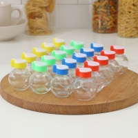 Набор стеклянных солонок Доляна &laquo;Шар&raquo;, 60 мл, 5&times;7 см, 20 предметов, цвет МИКС