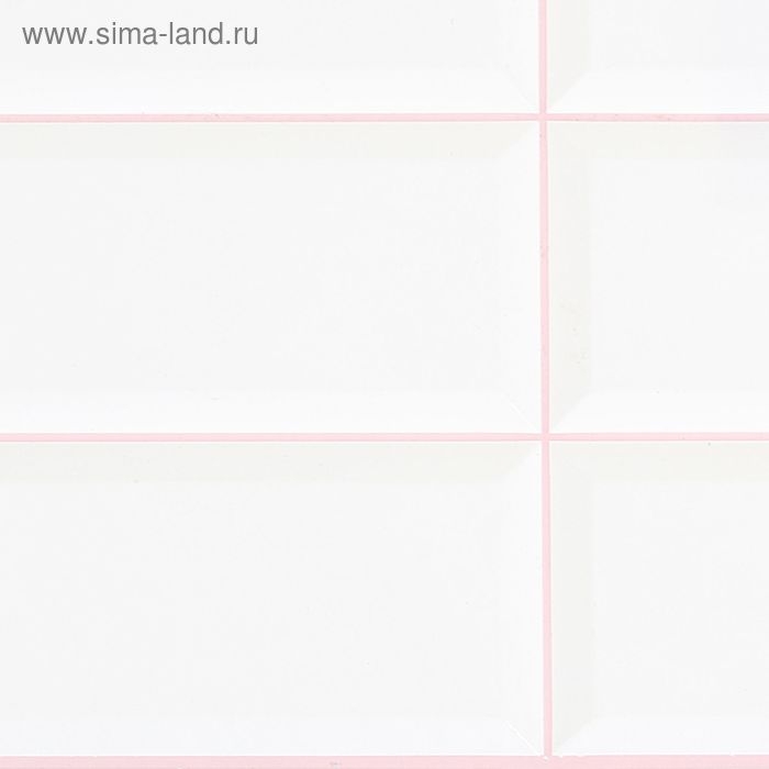 Панель ПВХ Плитка Белая розовый шов 955*480