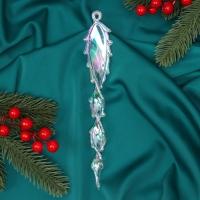 Ёлочная игрушка «Зимнее волшебство. Завитая сосулька» пластик, 22х3,5 см, прозрачный Ёлочная игрушка «Зимнее волшебство. Завитая сосулька» пластик, 22х3,5 см, прозрачный