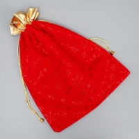 Мешочек подарочный замша &laquo;Новогоднее чудо&raquo;, снежинки, тиснение, 30 х 40 см +/- 1.5 см, Новый год