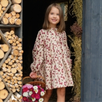 Платье детское KAFTAN "Цветы", р. 30 (98-104), бежевый Платье детское KAFTAN "Цветы", р. 30 (98-104), бежевый