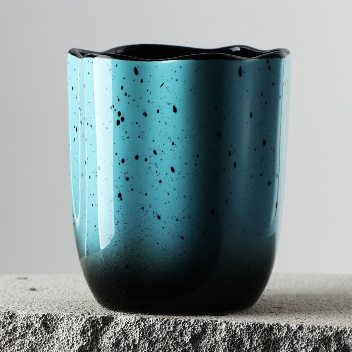 Кружка керамическая неровный край «Синяя», 350 мл, цвет синий Кружка керамическая неровный край «Синяя», 350 мл, цвет синий