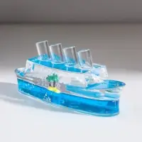 Корабль в жидкости, антистресс, подставка "Лайнер" 15 см