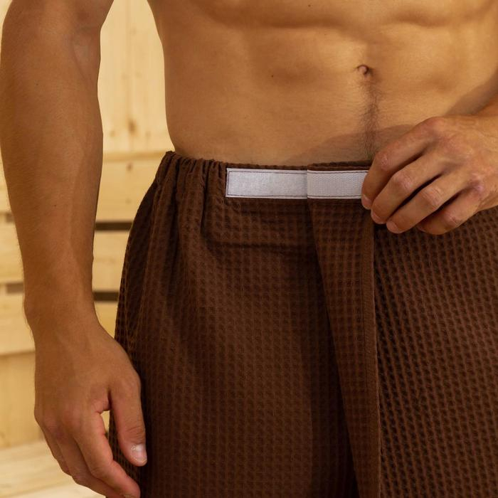 Полотенце банное Этель &laquo;Килт&raquo; с карманом 60*140 см. цв. горький шоколад, 100% хл, вафля 240 г/м2