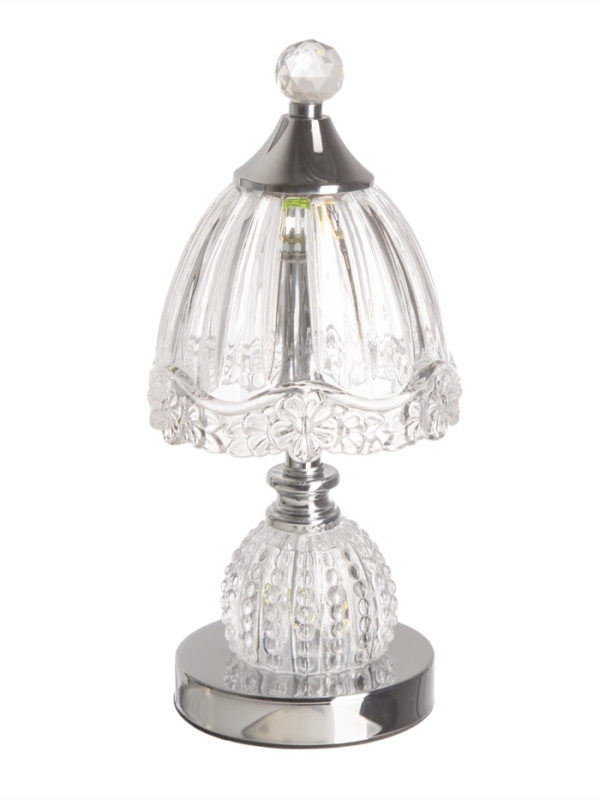 Лампа настольная RISALUX &laquo;Переливы&raquo;, LED, 10 Вт, ночник 3 Вт, хром, 13.5&times;13.5&times;33 см