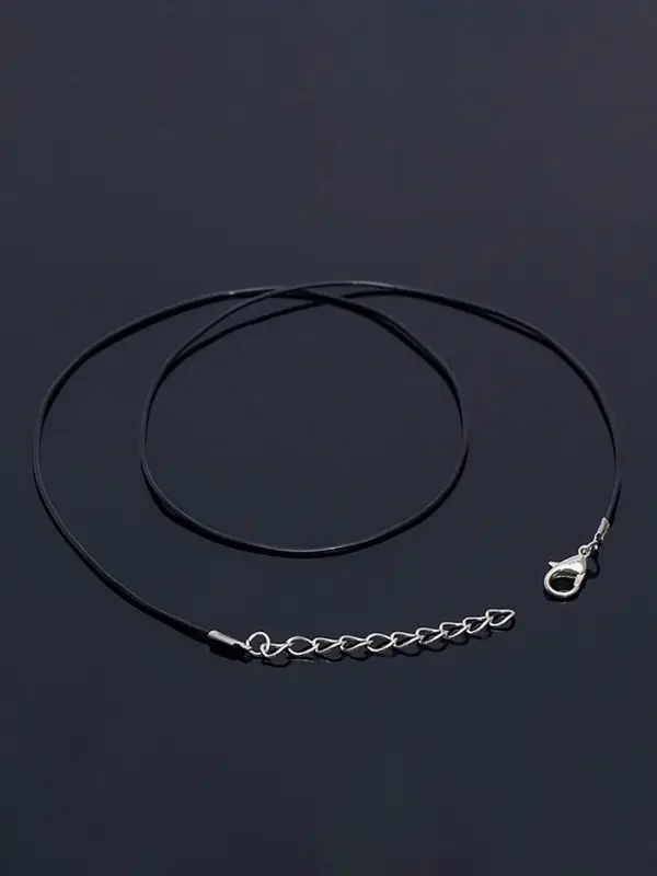 Шнурок каучуковый, неполый, 45 см, d=1 мм, чёрный в серебре