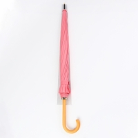 Зонт - трость полуавтоматический &laquo;Пастель&raquo;, 16 спиц, R = 52/60 см, D = 120 см, цвет розовый