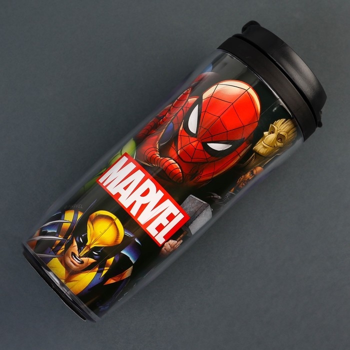 Термостакан детский со вставкой, 350 мл &laquo;Супер-мен&raquo;, Человек-паук