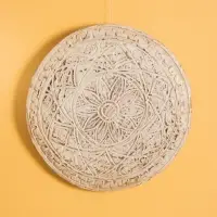 Панно " Мандала" дерево, 30х30х2 см, цв. белый