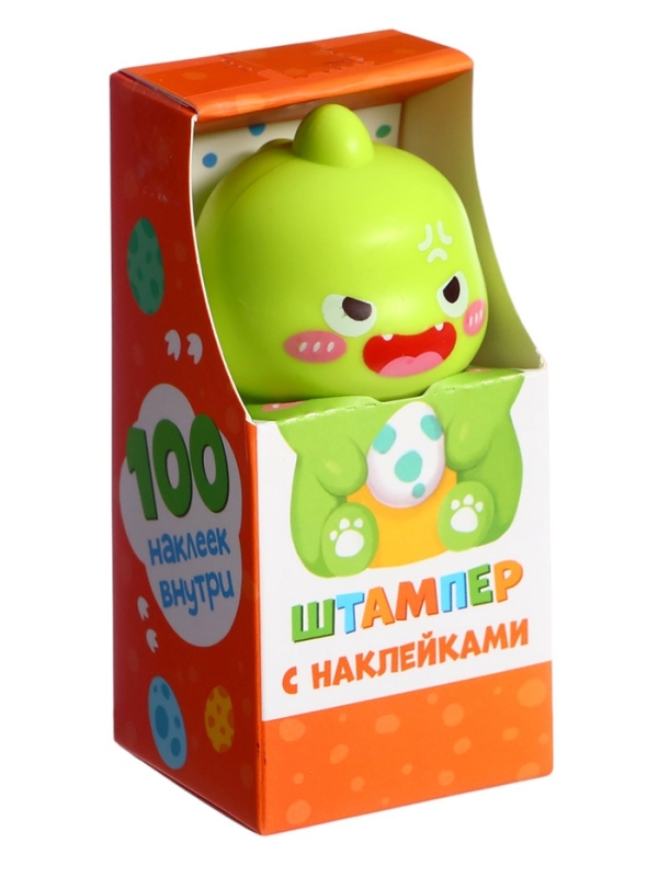 Штампер с наклейками, динозавр