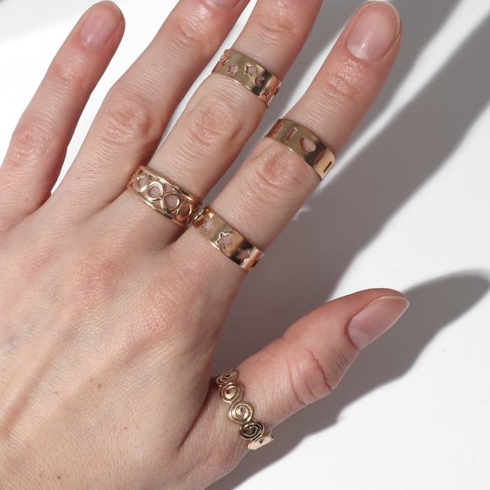 Кольцо набор 5 штук «Идеальные пальчики» мечта, цвет МИКС Кольцо набор 5 штук «Идеальные пальчики» мечта, цвет МИКС