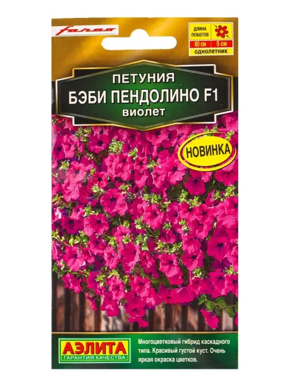 Семена цветов Петуния Бэби пендолино F1 виолет  (драже) С. Farao , Ц/П,5 шт.