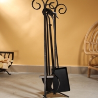 Каминный набор "Дача" сталь, 4 предмета, 24х20х71 см Каминный набор "Дача" сталь, 4 предмета, 24х20х71 см