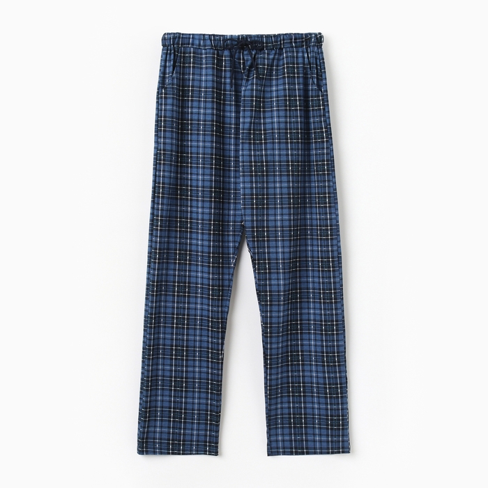 Брюки пижамные мужские, цвет синий, размер 56