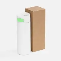 Термостакан X1 с цветной кнопкой, белый с зеленым