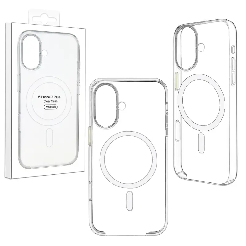 Чехол IPh 16 Plus Clear Case PC (MagSafe + анимация NFC) ORG