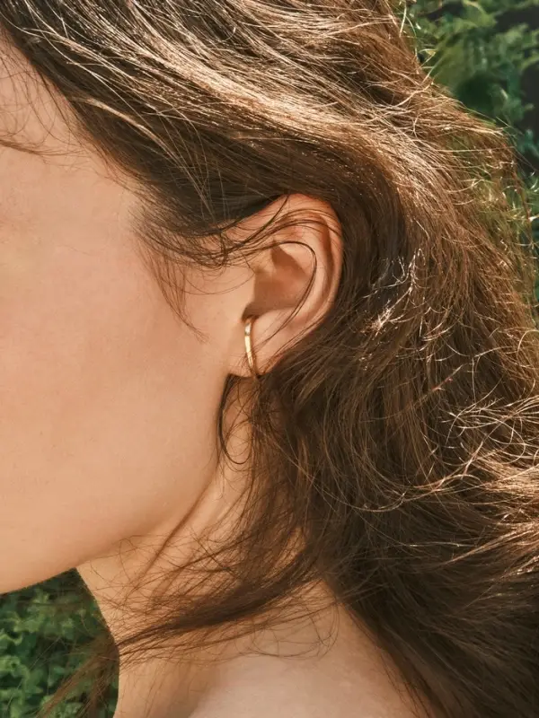 Серьги металл "Минимализм" петля, цвет золото