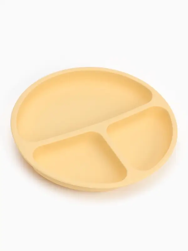 Тарелка детская секционная с ложкой и вилкой, 3 секции, молочный, Mum&Baby